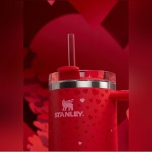 ♥️ Stanley 40oz Red 2025 Valentines Day Tumbler With Straw Topper
